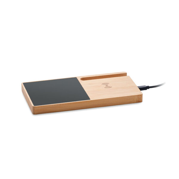 Wireless charger in bamboo including a mug warmer SIBIT