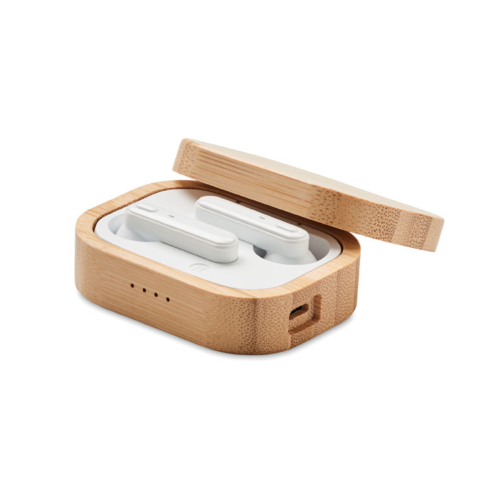 TWS earbuds in bamboo case JAZZ BAMBOO - Image 2