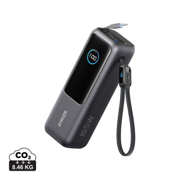 Преносима батерия 25.000 mah 165W, вграден прибиращ се кабел Anker