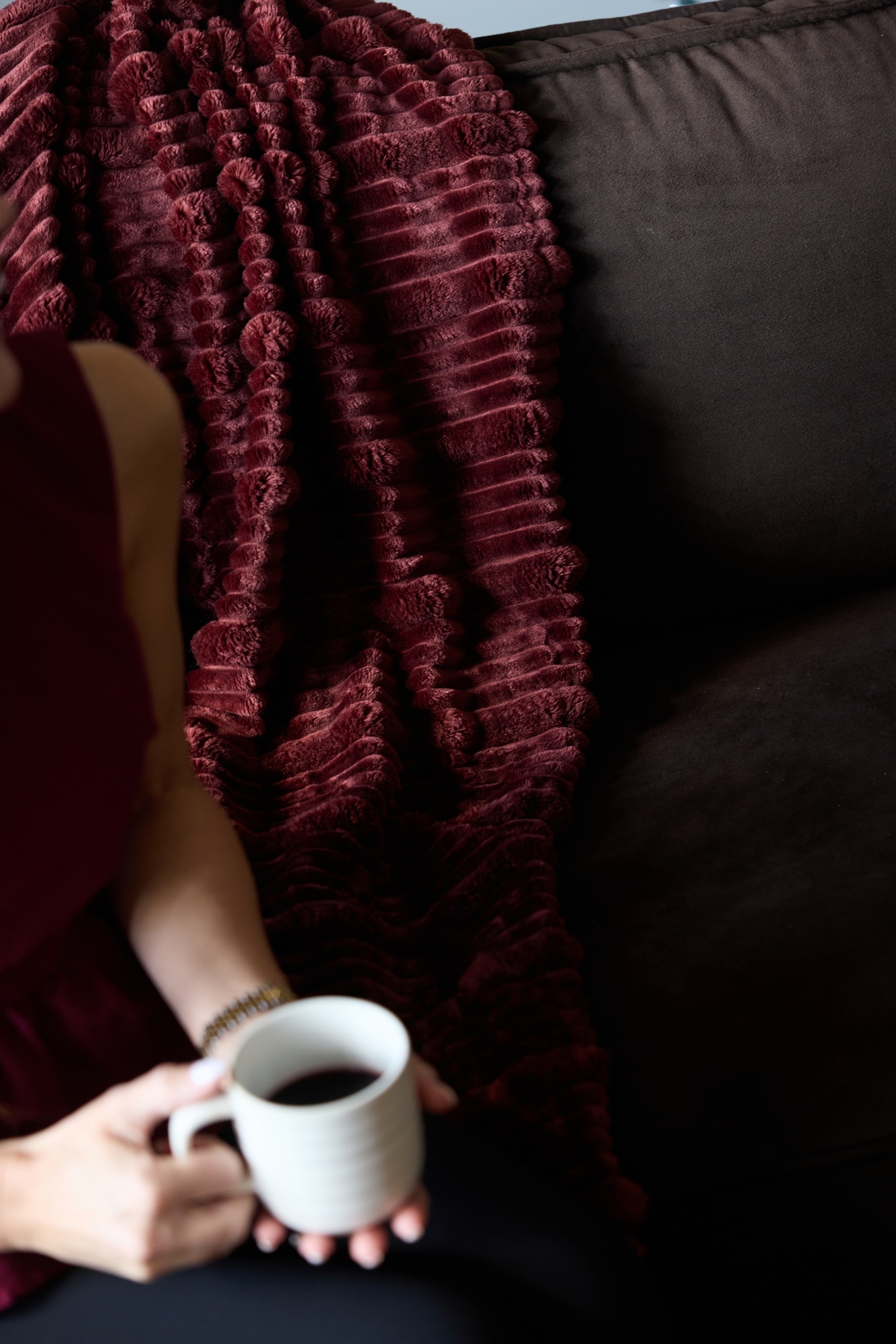 ESTELLA FLEECE PLAID, BORDEAUX - Image 6